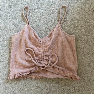 Peach cropped tank top